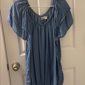 Blouse baby doll style blue denim color 2X